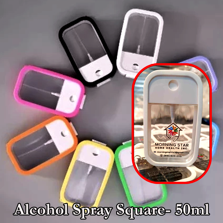 Alcohol Spray Square 50ml with Custom Print